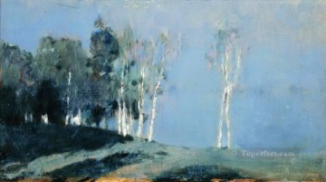moonlit night 1899 Isaac Levitan woods trees landscape Oil Paintings
